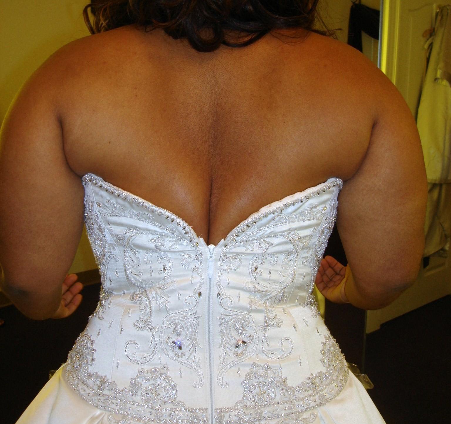 How to decrease look of back/under arm fat in a strapless gown?, Weddings,  Wedding Attire, Wedding Forums